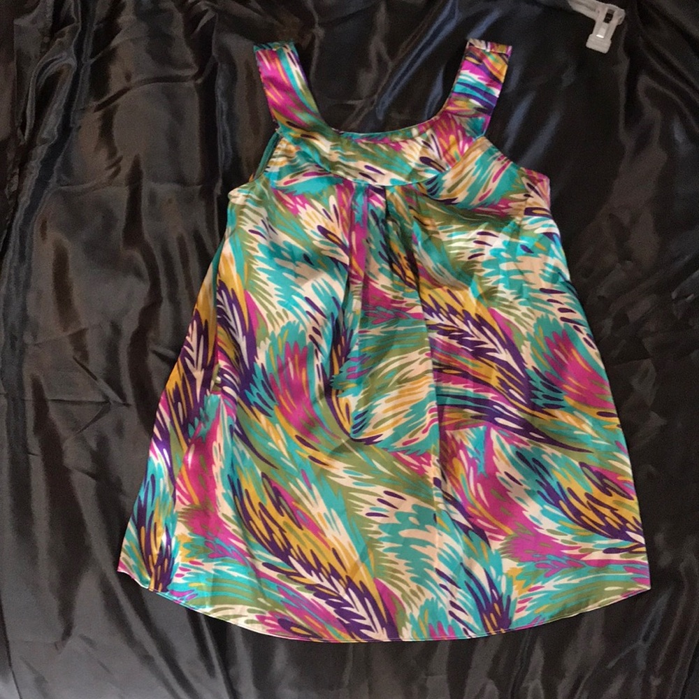 Silky polyester multi color blouse